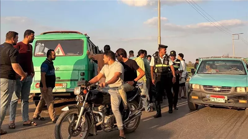 إصابة 4 أشخاص في تصادم 3 سيارات بمحور صلاح خطاب بالمنوفية
