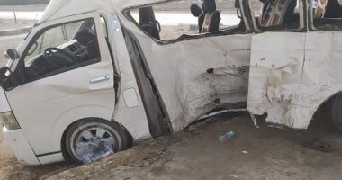 حادث إنقلاب سيارة ميكروباص