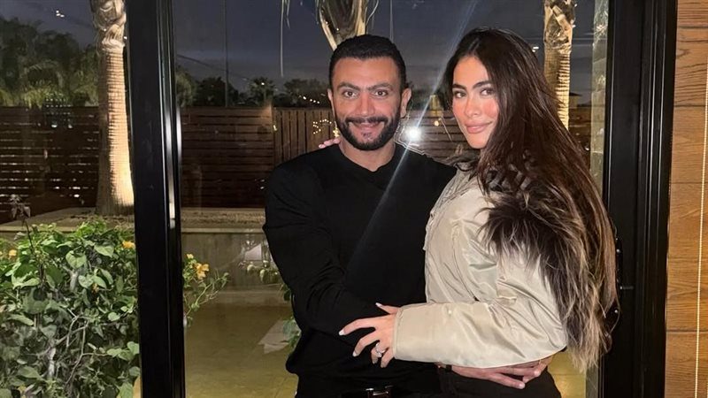 الفنانة هاجر أحمظ وزوجها أحمد الحداد