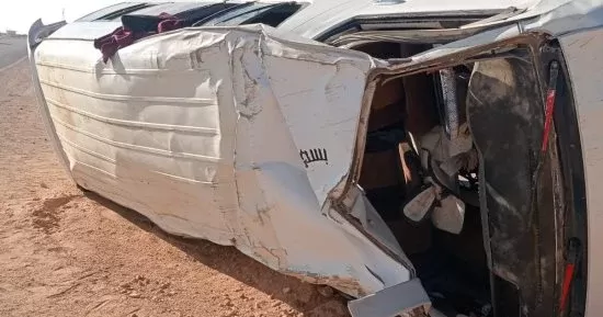 إصابة 5 أشخاص إثر انقلاب ميكروباص بطريق الإسكندرية الصحراوي